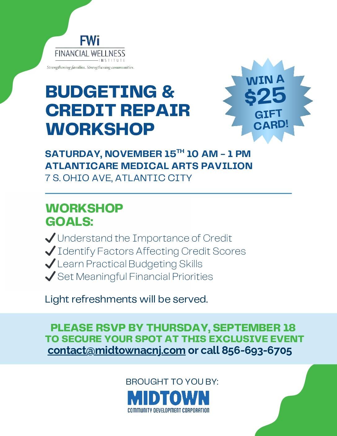 BUDGETING &CREDIT REPAIRWORKSHOP