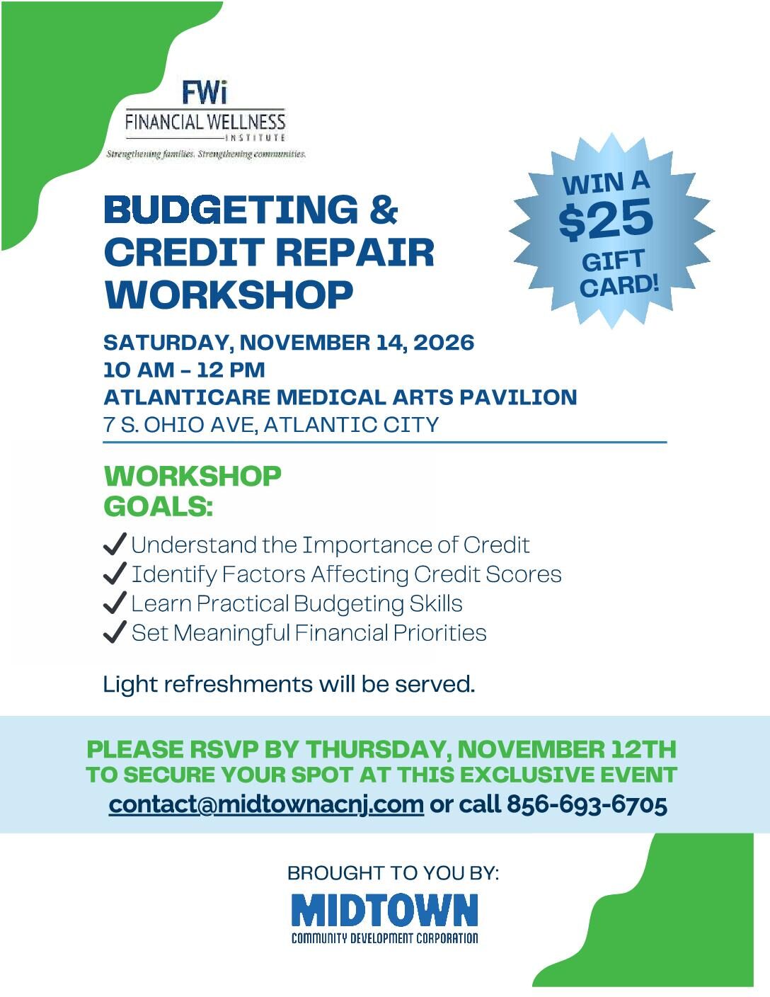 Budgeting and Credit Repair Workshop